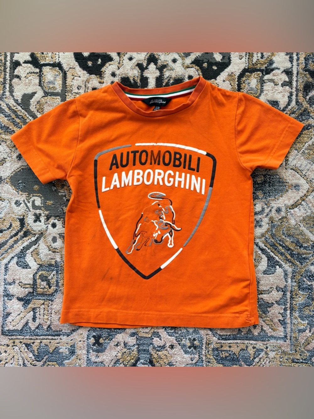 Lamborghini Orange Kids Polo with Tricolor Trim